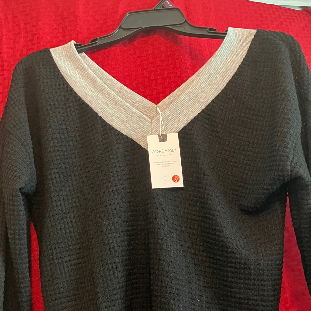Black and Gray Softly Knitted Women's Sweater